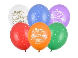 Balony urodzinowe Happy Birthday 30 cm 14 cali 6 szt.