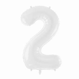 Balon foliowy cyfra 2 biały 85 cm