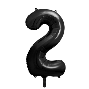 Balon foliowy cyfra 2 czarny 85 cm