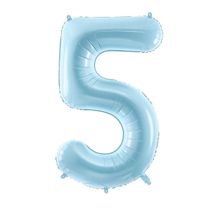Balon foliowy cyfra 5 jasnoniebieski 85 cm