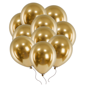 Balony złote chromowane Glossy 30 cm 14 cali 10 szt. PartyDeco