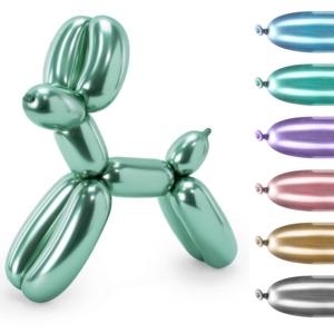 Balony do modelowania kolorowe chromowane glossy 130 cm 30 szt. PartyDeco