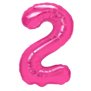 Balon foliowy cyfra 2 ciemnoróżowy 85 cm