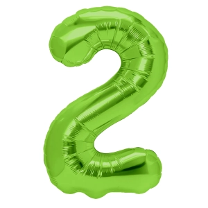 Balon foliowy cyfra 2 zielony 85 cm