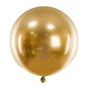 Balon okrągły złoty chromowany Glossy 60 cm PartyDeco