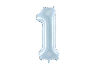 Balon foliowy cyfra 1 jasnoniebieski 70 cm