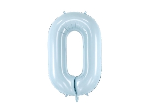 Balon foliowy cyfra 0 jasnoniebieski 70 cm