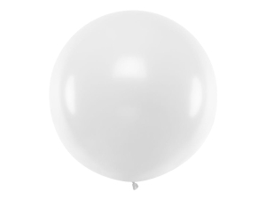 Balon okrągły biały pastelowy 100 cm PartyDeco