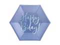 Talerzyki Happy B'day! granatowe 20cm 6szt