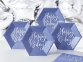 Talerzyki Happy B'day! granatowe 20cm 6szt