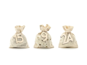 Kalendarz adwentowy - 24 woreczki bawełniane