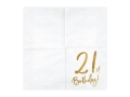 Serwetki papierowe 21st birthday białe 20szt