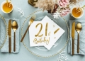Serwetki papierowe 21st birthday białe 20szt