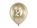 Balony na 21 urodziny chromowane złote 30 cm 14 cali 6 szt