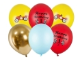 Balony Happy Birthday samochód retro 30cm 6szt