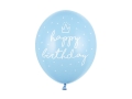 Balony happy birthday błękitne 30 cm 14 cali 6 szt
