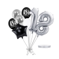Bukiet z balonów na 18 urodziny srebrny