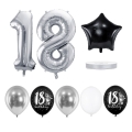 Bukiet z balonów na 18 urodziny srebrny
