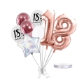 Bukiet z balonów na 18 urodziny złoty róż