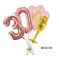 Bukiet z balonów na 30 urodziny złoty róż