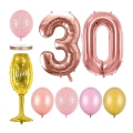 Bukiet z balonów na 30 urodziny złoty róż