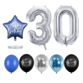 Bukiet z balonów na 30 urodziny srebrny
