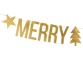 Baner Merry Christmas złoty 150cm