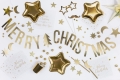 Baner Merry Christmas złoty 150cm