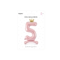 Balon foliowy stojący cyfra 5 jasnoróżowy 85 cm na powietrze