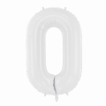 Balon foliowy cyfra 0 biały 85cm