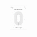 Balon foliowy cyfra 0 biały 85cm