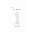 Balon foliowy cyfra 1 biały 85cm
