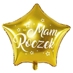 Balon foliowy gwiazdka Mam roczek 45 cm