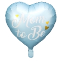 Balon foliowy serce Mom to be niebieski 35 cm
