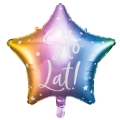 Balon foliowy gwiazda Sto Lat! kolorowy 40 cm na hel