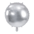 Balon foliowy okrągły pastylka srebrny 35cm
