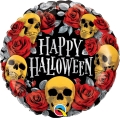 Balon foliowy złote czaszki Happy Halloween 45cm