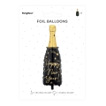 Balon foliowy butelka Happy New Year czarna 88cm