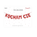 Balony foliowe Kocham Cię czerwone 285cm