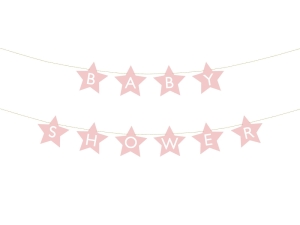 Baner baby shower jasny różowy 290 cm