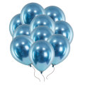 Balony niebieskie chromowane glossy 30 cm 50 szt.