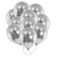 Balony srebrne chromowane glossy 30 cm 10 szt