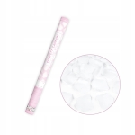 Tuba strzelająca konfetti płatki róż białe 60 cm