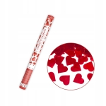 Tuba strzelająca konfetti serca czerwone 60 cm