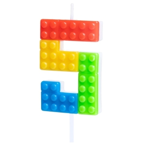 Świeczka cyfra 5 klocki