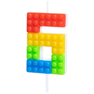 Świeczka cyfra 6 klocki