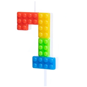 Świeczka cyfra 7 klocki