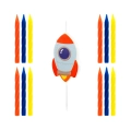 Świeczki urodzinowe rakieta kosmos 13 szt