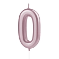 Świeczka urodzinowa cyfra 0 różowe złoto