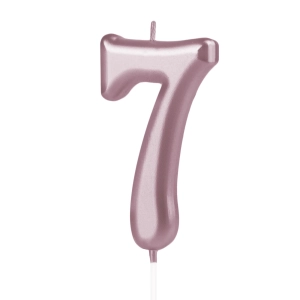 Świeczka cyfra 7 różowe złoto rose gold